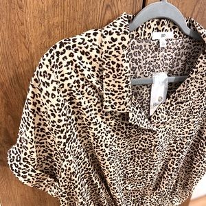 BP. Leopard Print Short Sleeve Top